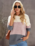 Color Block Dropped Shoulder Sweater