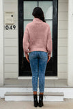 Cable-Knit Turtleneck Long Sleeve Sweater