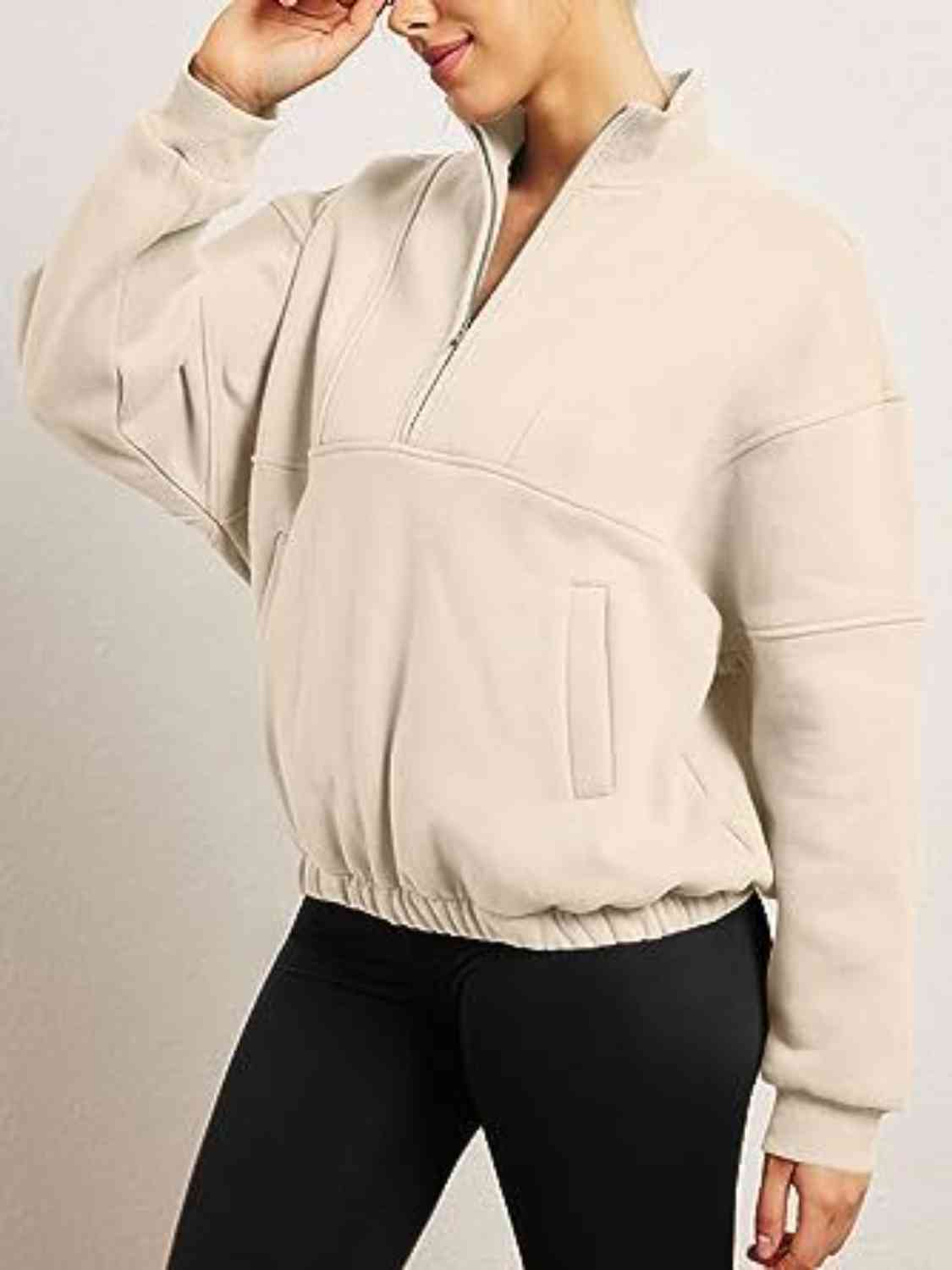 Half-Zip Long Sleeve Sweatshirt