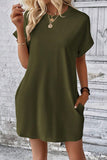 Pocketed Round Neck Short Sleeve Dress