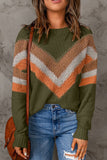 Contrast Round Neck Dropped Shoulder Sweater