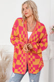 Contrast Exposed Seam Open Front Cardigan