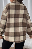 Plaid Button Up Dropped Shoulder Jacket