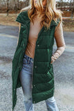 Longline Hooded Sleeveless Puffer Vest