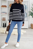 Striped Shoulder Detail Sweater