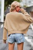 Round Neck Drop Shoulder Long Sleeve Sweater