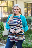 Celeste Design Full Size Striped Long Sleeve Top