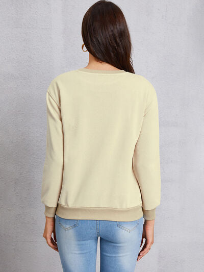 Round Neck Dropped Shoulder Sweatshirt