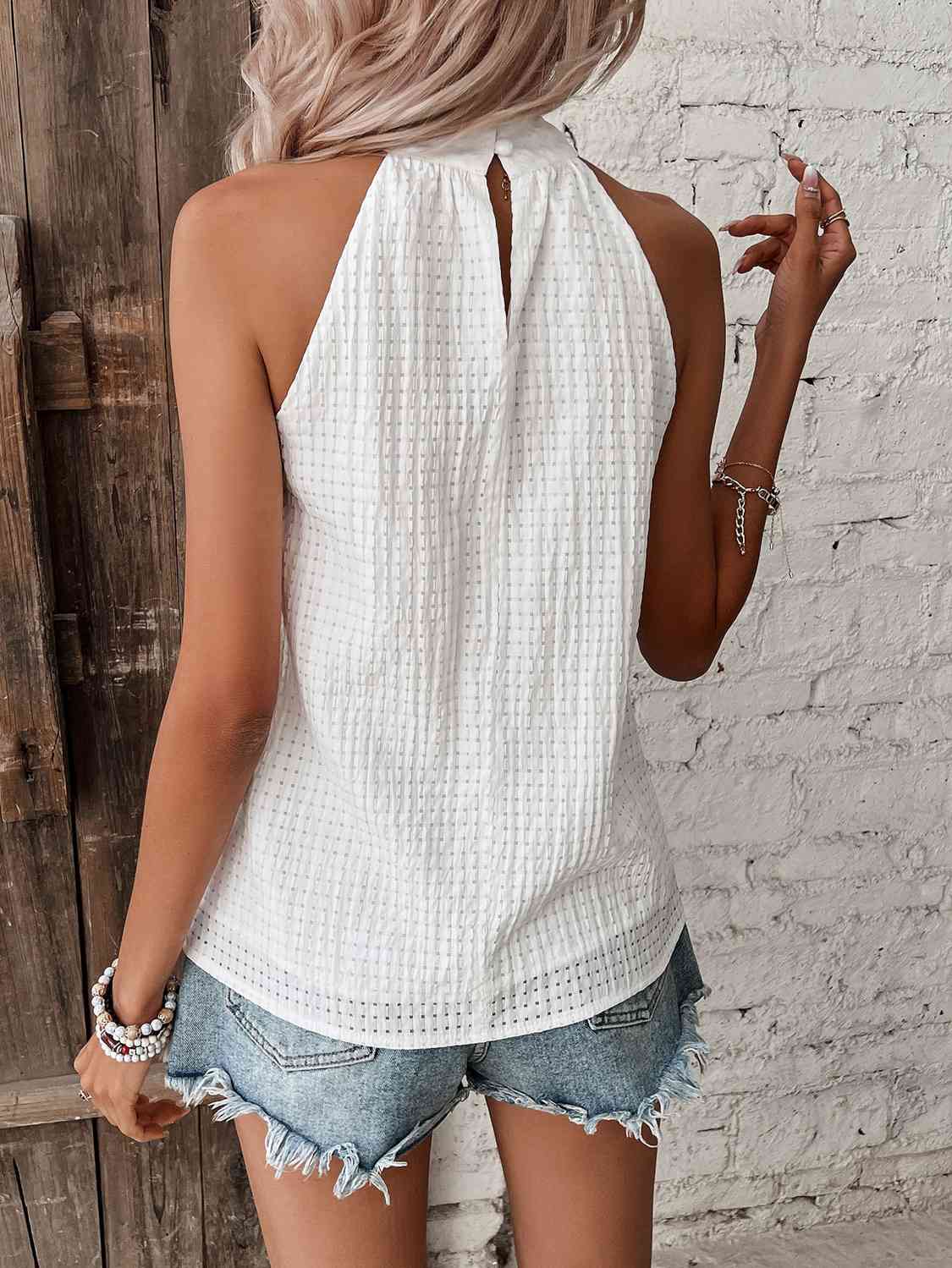 Halter Neck Dot Detail Top