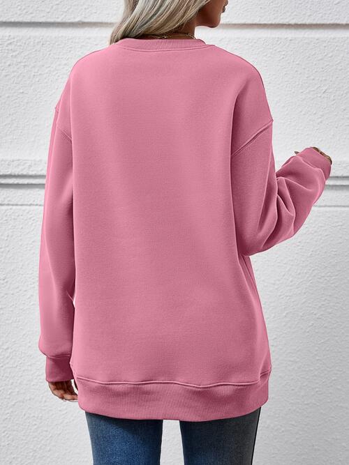 LET IT SNOW Round Neck Long Sleeve Sweatshirt