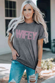 WIFEY Leopard Graphic Short Sleeve Tee