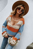 Color Block Scoop Neck Sweater