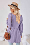 V-Neck Lantern Sleeve Blouse