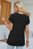 V-Neck Petal Sleeve T-Shirt