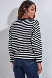 Striped V-Neck Knit Top