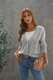 Cable-Knit Button Up Dropped Shoulder Cardigan