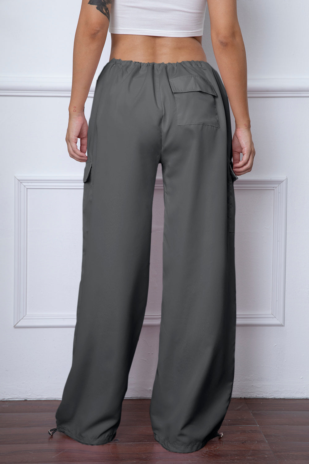 Drawstring Waist Pants with Pockets