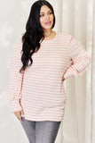 Celeste Full Size Long Bishop Sleeve Striped Top