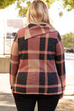 Plus Size Plaid Cowl Neck Long Sleeve Sweatshirt