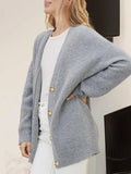 Full Size V-Neck Rib-Knit Cardigan