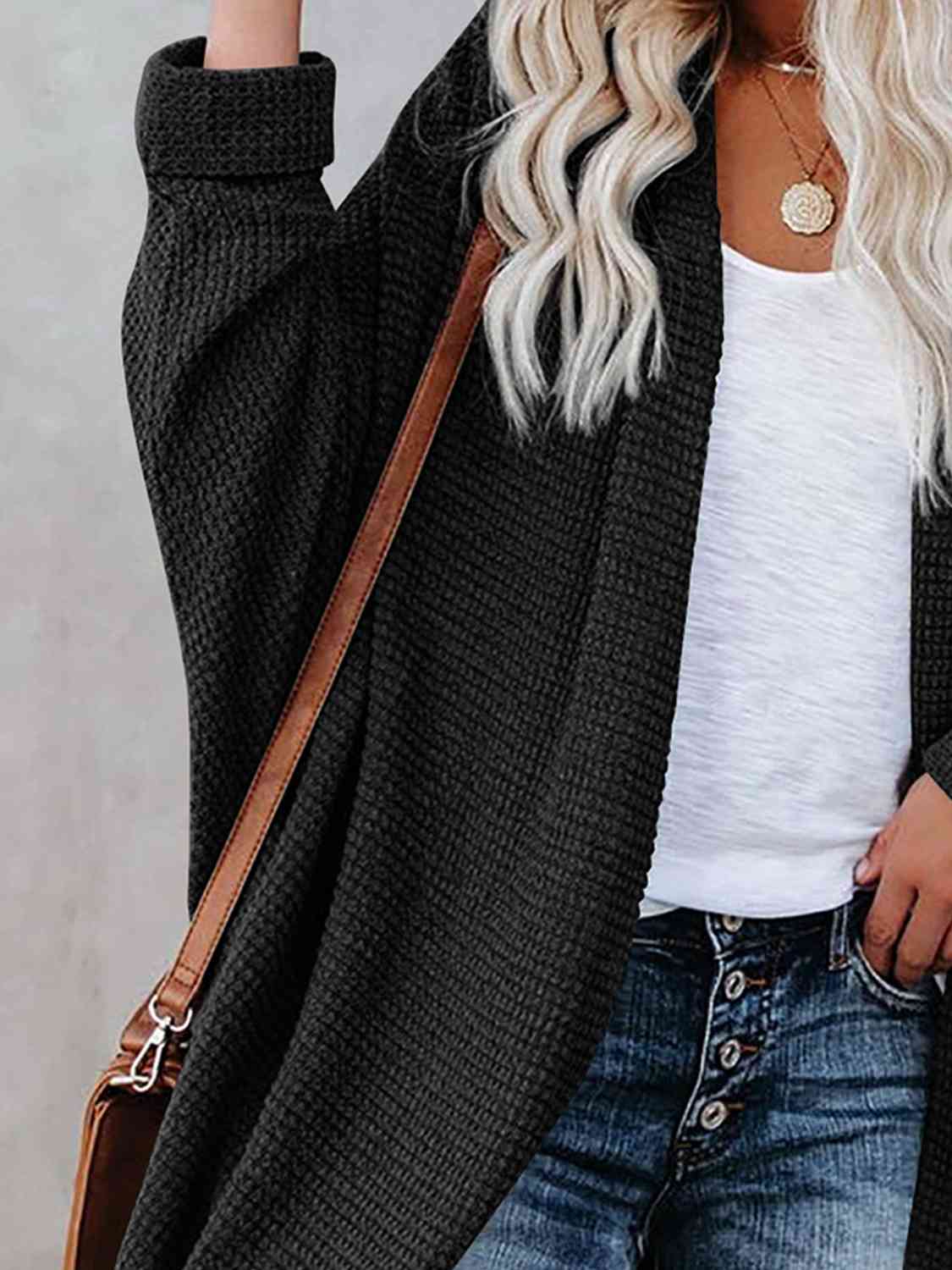 Open Front Long Sleeve Cardigan