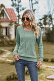 Square Neck Long Sleeve Blouse