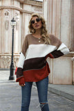 Color Block Round Neck Sweater