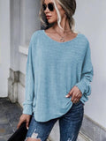 Full Size Round Neck Dropped Shoulder Tied T-Shirt