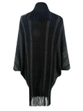 Fringe Detail Open Front Poncho