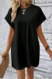 Pocketed Round Neck Short Sleeve Dress