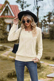 Square Neck Long Sleeve Blouse