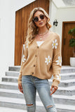 Flower Pattern Button Front Cardigan