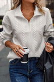 Textured Half Zip Dropped Shoulder Sweatshirt