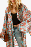 Printed Open Front Duster Cardigan