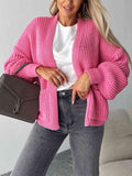 Open Front Dropped Shoulder Cardigan