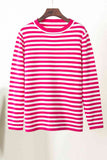 Striped Round Neck Long Sleeve Sweater