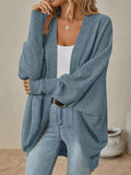 Open Front  Dropped Shoulder Cardigan