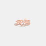 Wave Shape Inlaid Zircon Open Ring