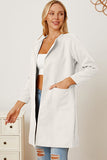 Open Front Pocketed Long Sleeve Coat