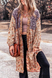 Floral Tassel Tied Open Front Long Sleeve Cardigan