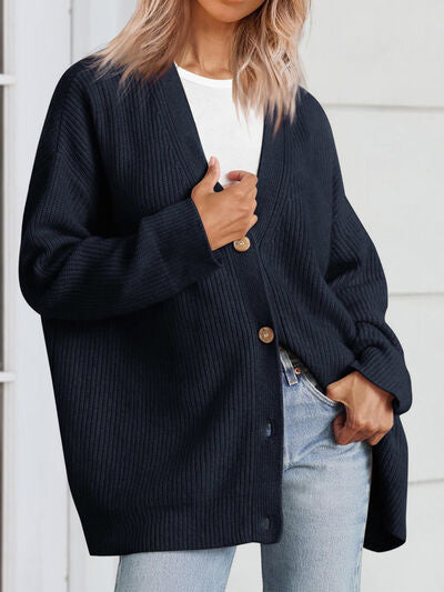 Button Up Long Sleeve Cardigan