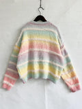 Striped Round Neck Long Sleeve Sweater