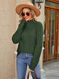 Cable-Knit Mock Neck Sweater