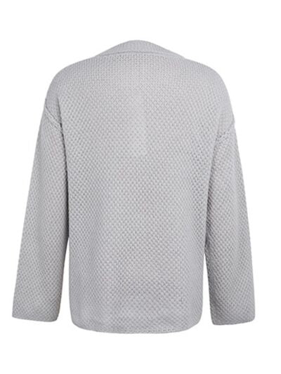 Quarter Button Dropped Shoulder Sweater