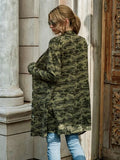 Camouflage Button Up Long Sleeve Cardigan