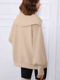 Half-Zip Lantern Sleeve Top