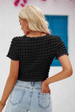 Round Neck Short Sleeve Crop Top