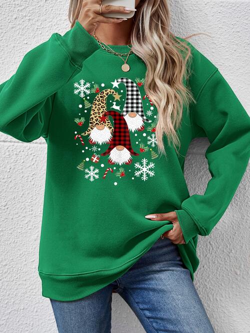 Faceless Gnomes Graphic Drop Shoulder Sweatshirt