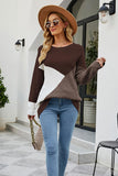 Color Block Round Neck Sweater