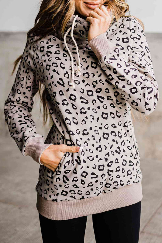 Leopard Print Long Sleeve Hoodie